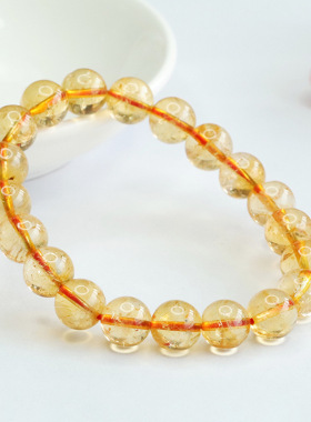 天然黄水晶手串巴西彩宝手链珠宝女神款气质文雅时尚饰品节日礼品