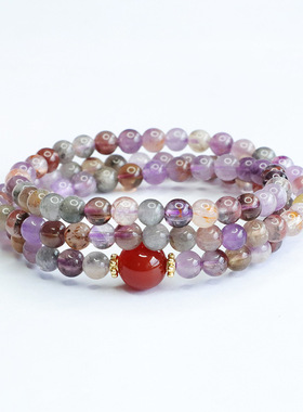 天然水晶手串极光23多圈手链玛瑙新中式民族风手饰品情侣闺蜜礼物