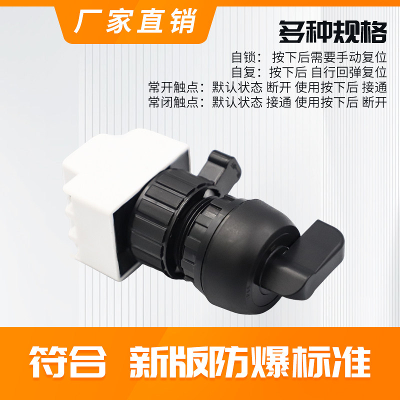 8030防爆防腐转换开关旋钮防水防尘配电箱30MM两档三档自复按钮,淘宝优惠券,粉丝福利购,淘宝优惠卷