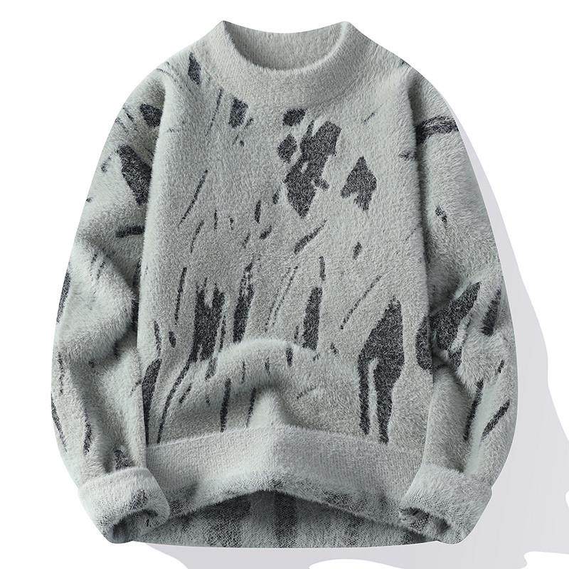 秋冬季软糯毛衣男圆领不起球青少年线衣潮流加厚仿貂绒针织打底衫,淘宝优惠券,粉丝福利购,淘宝优惠卷