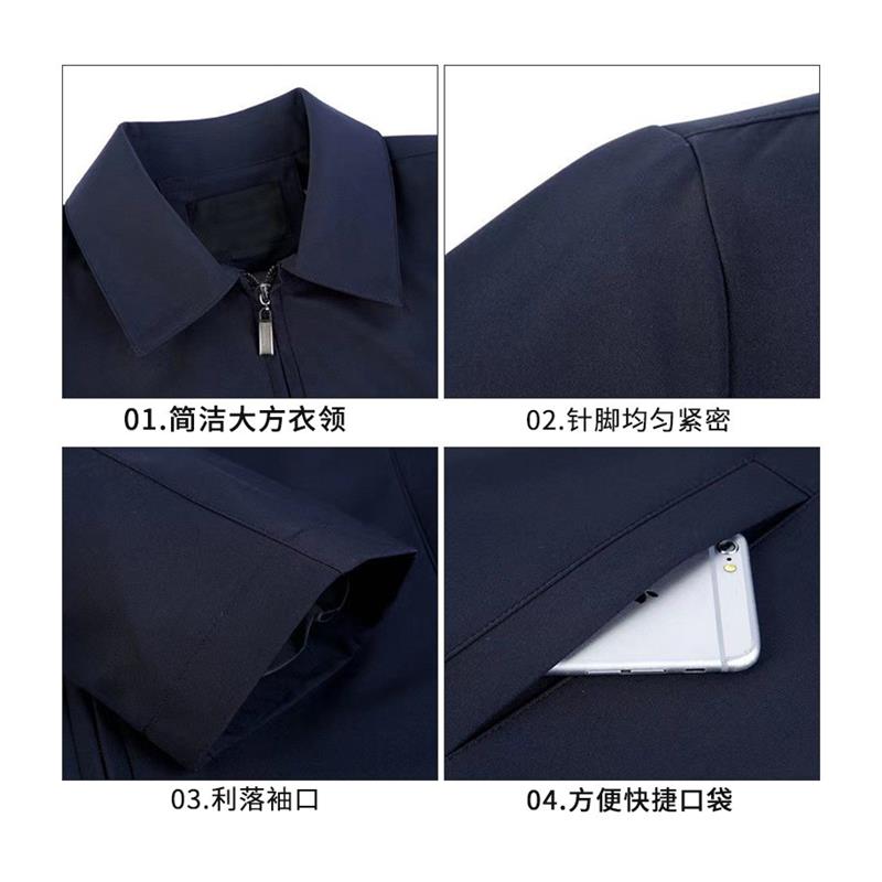 Dad's coat autumn and winter middle-aged and elderly men's lapel tops middle-aged men's buttoned jackets grandpa cotton clothes