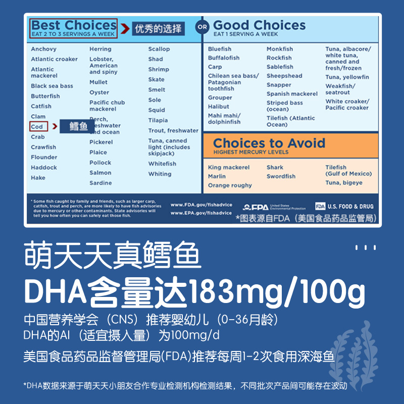 【4袋装】萌天天大西洋深海真鳕鱼生鲜儿童鳕鱼_萌天天小朋友旗舰店_奶粉/辅食/营养品/零食