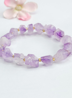 天然紫水晶手链九紫离火手串彩宝首饰少女风多巴胺时尚甜美可爱