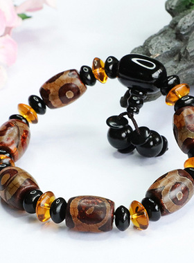 三眼天珠玛瑙手串路路通手链复古新中式民族风手饰品情侣闺蜜礼物