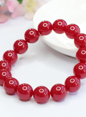 红宝石手串红刚石手链彩宝首饰珠宝女款吉祥纳福礼物时尚饰品手环