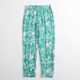 ຄົນອາເມລິກາໂສດ! Soft waxy cotton silk thin casual pants elastic high waist loose floral trousers air conditioning pants for women