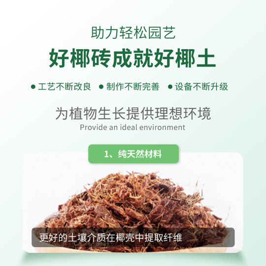 椰砖营养土养花种菜通用型椰糠植物花土脱盐杀菌保肥多肉种植土
