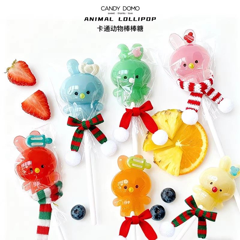 CANDYDOMO手工高颜值发光兔棒棒糖兔子串串软糖水果味新年送礼,淘宝优惠券,粉丝福利购,淘宝优惠卷