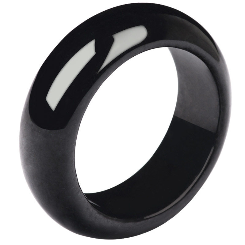 Authentic natural A-grade jadeite ink jade ring for men and women, ice jade ring, hand ornament, jade