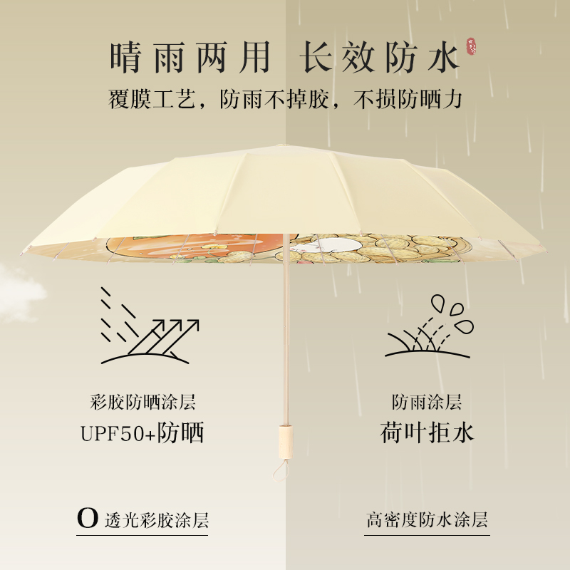 姬祖莲16骨雨伞女加大抗风晴雨两用太阳伞防晒防紫外线折叠遮阳伞