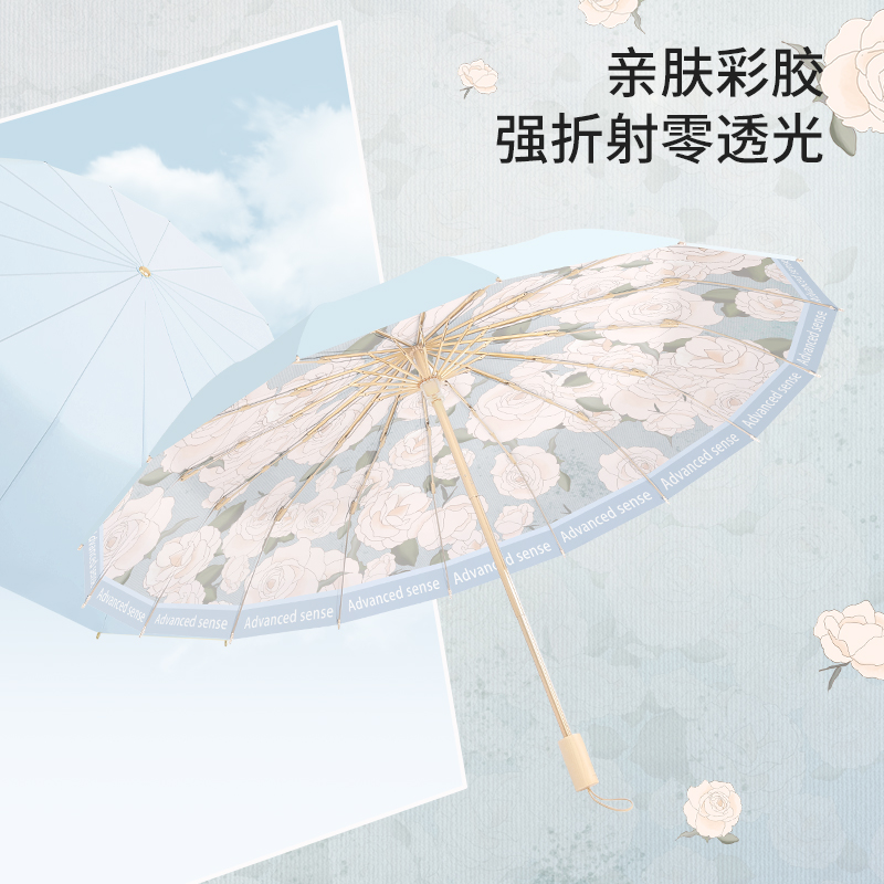 姬祖莲雨伞16骨大号抗风折叠原创遮阳太阳伞防晒防紫外线晴雨两用