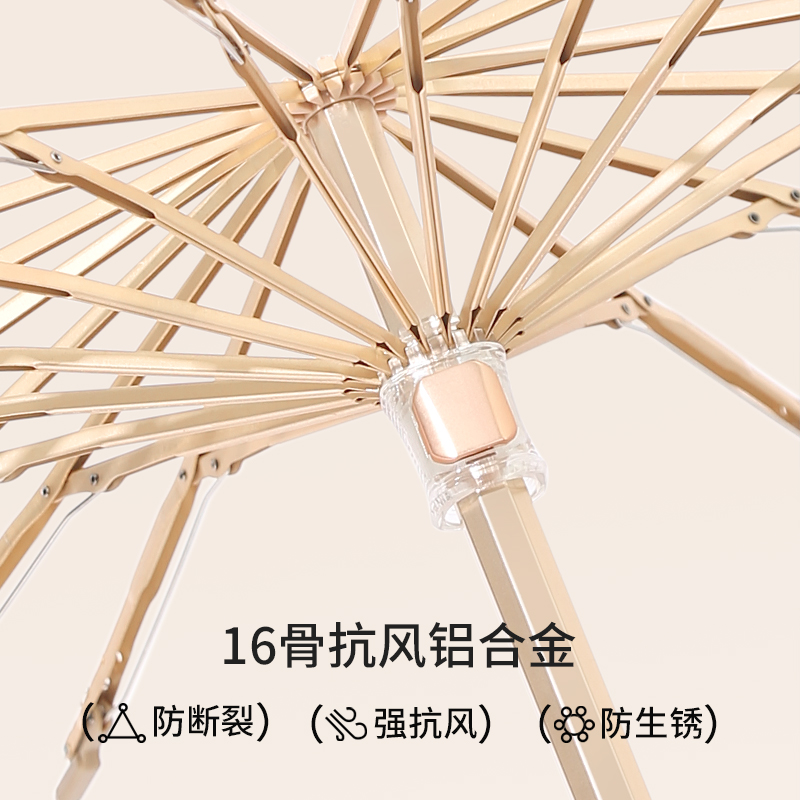 姬祖莲高级感防晒太阳伞防紫外线女折叠加大晴雨两用遮阳伞upf50+ - 图2