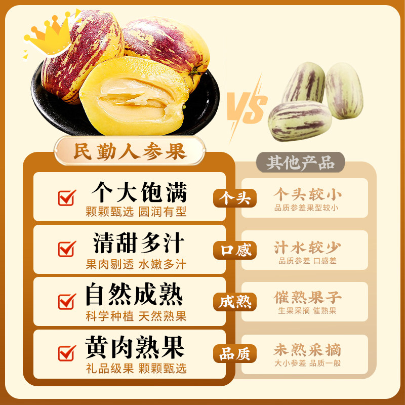 甘肃民勤沙漠人参果新鲜水果当季整箱黄肉人参长果树上熟大果包邮,淘宝优惠券,粉丝福利购,淘宝优惠卷