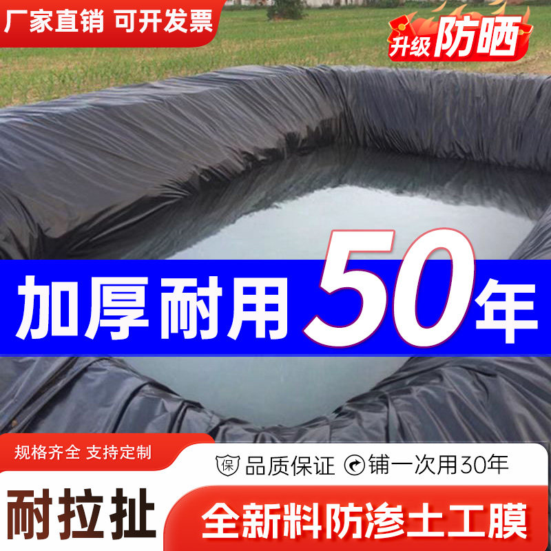 鱼塘防渗膜蓄水池防水布鱼池专用塑料黑膜防漏养殖护坡加厚土工膜,淘宝优惠券,粉丝福利购,淘宝优惠卷