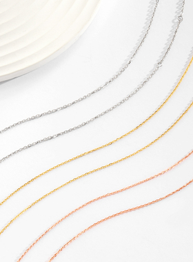 925银银韩版玫瑰金色百搭o字链