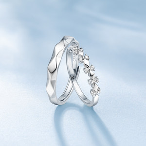 Fanci范琦银饰为爱加冕情侣对戒戒指女小众设计银戒指情侣戒指