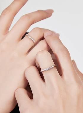 Fanci范琦情侣银戒指闭口戒指