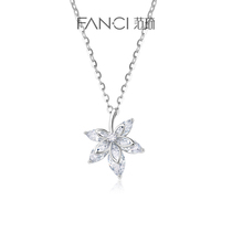 Fanci Fan Qi silver decorated maple leaf necklace woman design feeling small and luxurious lock bone chain summer fashion trend gift