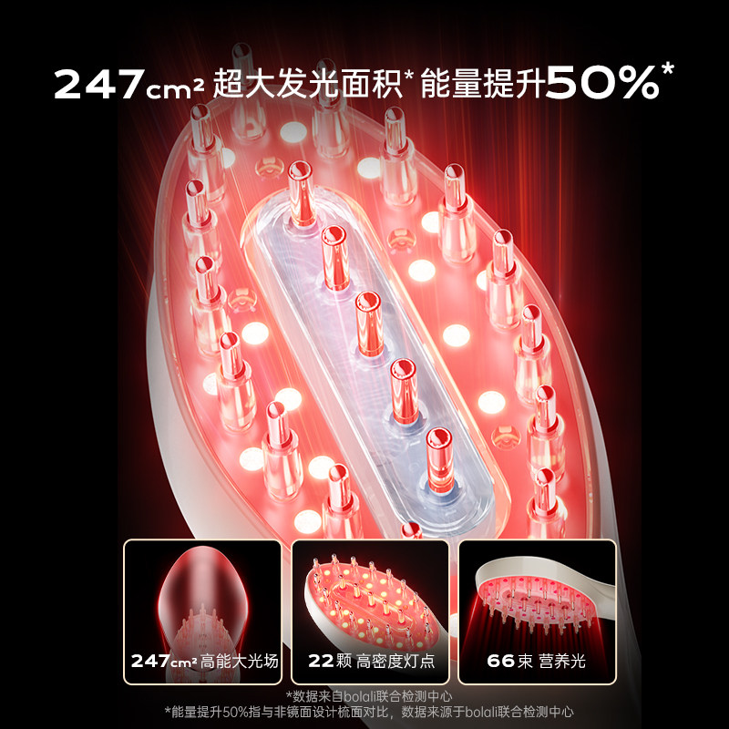 博拉利红光发生梳高聚能光微电流按摩梳电动健发梳导液护发发生仪,淘宝优惠券,粉丝福利购,淘宝优惠卷
