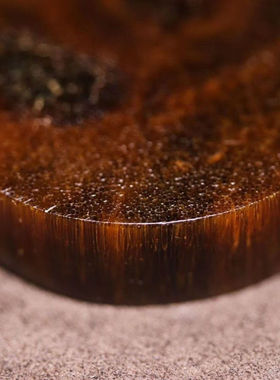 天然披毛犀角平安无事牌鱼子纹竹丝纹清晰男女挂件毛衣链吊牌摆件