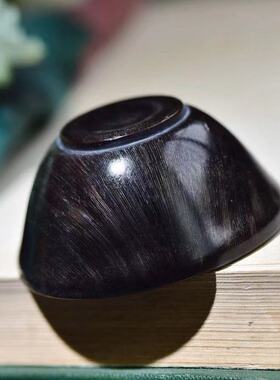 保真披毛犀小摆件文玩酒杯