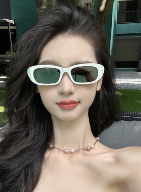 ins小众高级酷感细窄版猫眼近视墨镜女可配有度数度假开车太阳镜