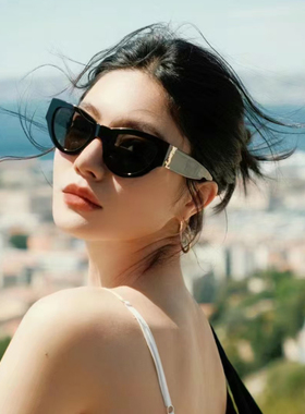 rose朴彩英同款猫眼墨镜女高级感杨树林欧美复古防紫外线太阳眼镜