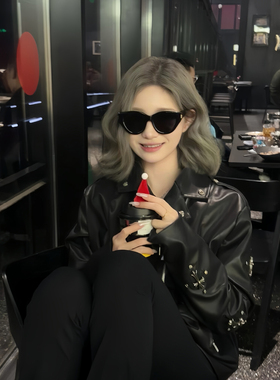 时尚猫眼墨镜女防晒遮阳高级感2026新款可配近视偏光黑色太阳眼镜