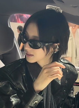 欧美复古新款发箍墨镜女装饰凹造型y2k防晒太阳镜骑行护目遮阳镜