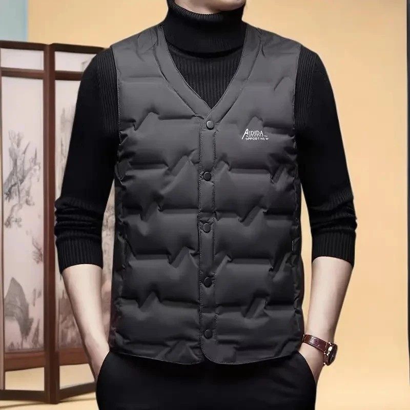 汇鑫严选奢品轻薄男羽绒马甲秋冬季V领坎肩中老年内穿贴身保暖背,淘宝优惠券,粉丝福利购,淘宝优惠卷