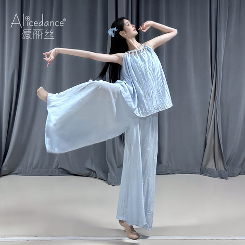 alicedance现代舞蹈服套装成人日常可穿无袖练功服夏季跳舞上衣女 - 图0
