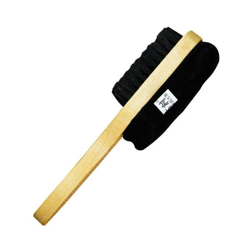 黑色皮鞋刷子软毛鞋油刷海绵抛光刷打鞋油多功能长柄鬃毛擦鞋刷子 - 图3
