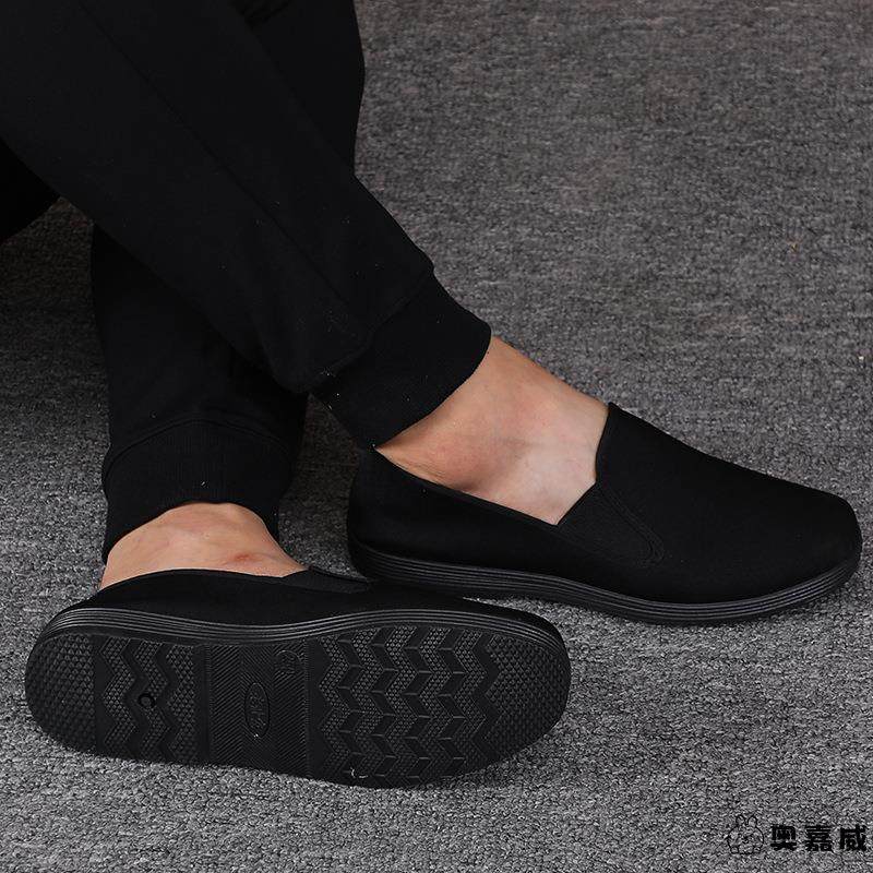老北京布鞋男士透气工作鞋全黑色一脚蹬仿千层布懒人帆布鞋女,淘宝优惠券,粉丝福利购,淘宝优惠卷