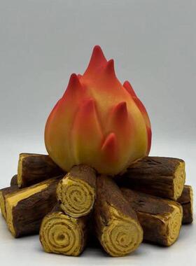 ins仿真柴火火焰灯礼品摆件装饰夜灯USB插电式家用电子炭火LED灯