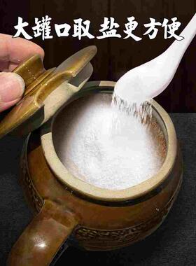 老式陶瓷盐罐家用耐高温传统厨房巴专用带盖防潮猪油味精调料罐子