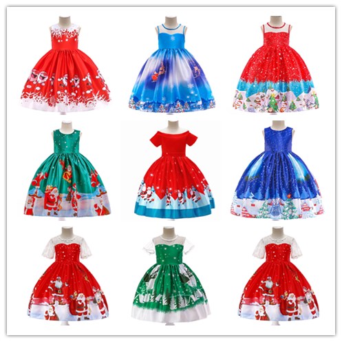 2021圣诞节童装儿童锻布圆领无袖圣诞连衣裙Ebay亚马逊速卖通热卖 - 图3