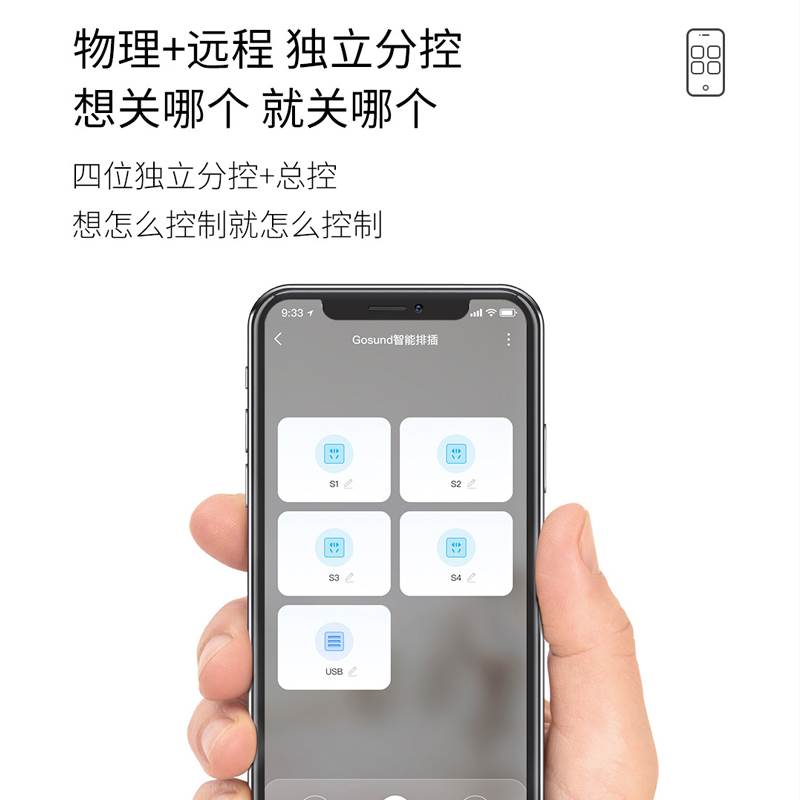 Gosund智能排插家用小爱语音智能分控插座手机远程分控定时插线板 - 图1