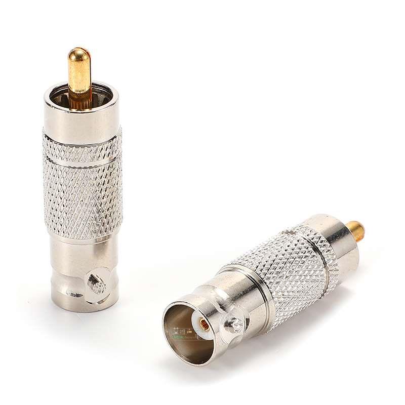 纯铜镀金BNC母转AV公接头Q9转莲花插头RCA视频监控BNC转接头发烧 - 图0