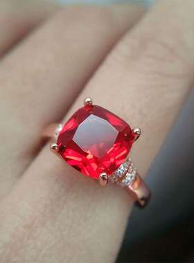 晨睿祖母绿戒指女碎钻绿碧玺戒指水晶宝石指环显细显白透辉玉石