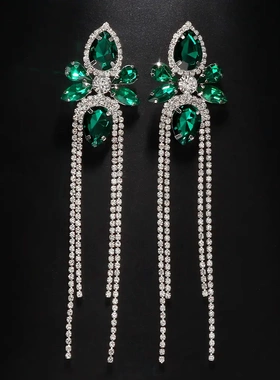 欧美时尚水钻几何流苏耳环潮流气质个性百搭派对耳饰配饰 earring