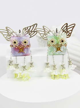 【梦蝶】木小魔手作蒸汽朋克机器人项链吊坠钥匙扣原创木质饰品