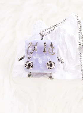 【天真】女孩蒸汽朋克机器人项链挂件钥匙扣木质手作可爱复古礼物