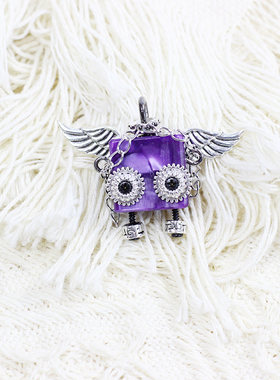 【云朵】木小魔手作蒸汽朋克机器人项链吊坠钥匙扣原创潮流饰品