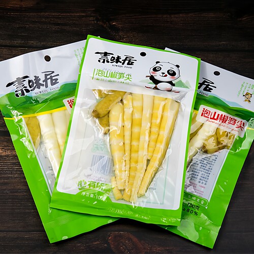 素味居泡椒笋尖100g酸辣竹笋尖即食笋干四川散称脆笋袋装零食 - 图2