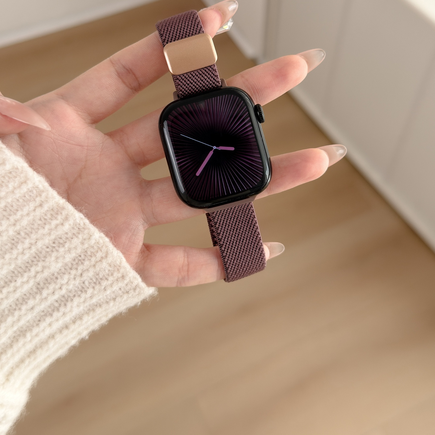 适用苹果S11手表applewatch11表带iwatch10细款S10尼龙S9新款编织小蛮腰腕带S8女生7智能SE3男运动高级感秋冬 - 图0