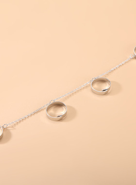 Bungee punk open ring women's index finger ring朋克连指戒指