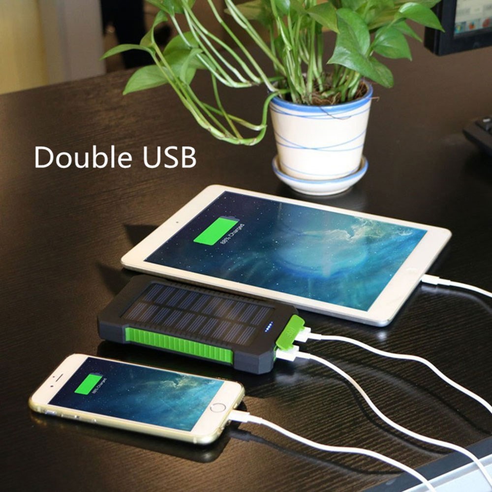 CASEIER 8000mAh Powerbank Solar Waterproof Power Bank LED Li - 图1