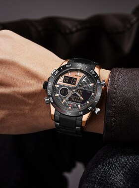 NAVIFORCE Men's Watch Fashion Sport Full Steel Quartz Wrist