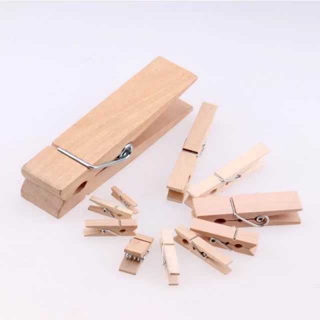 50pcs 2.5CM 3.5CM Mini Natural Wooden Clothes Photo Paper Pe-图3