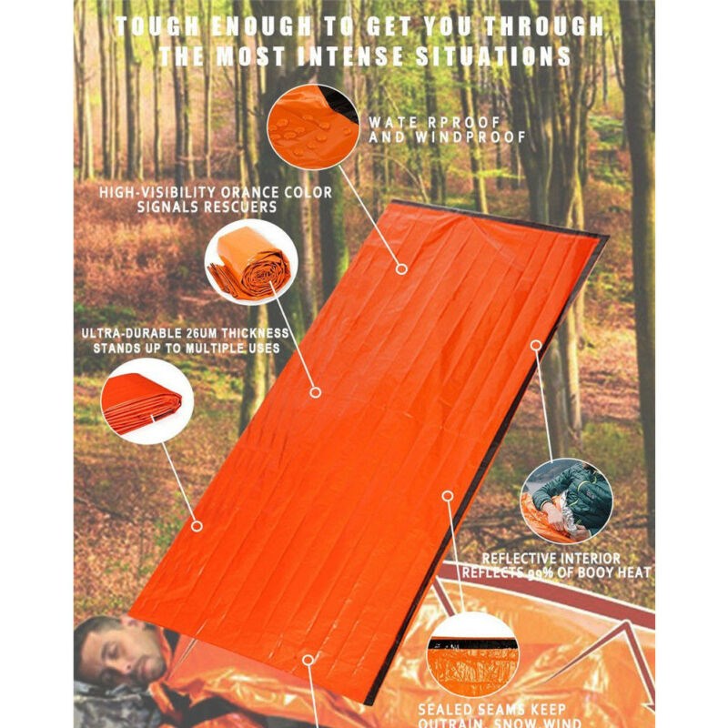 Outdoor First-Aid Survival Emergency Tent Blanket Sleep Bag - 图0